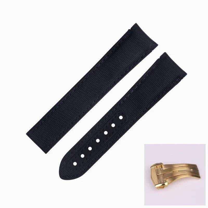 Nylon Leather Watch Strap For Omega Seamaster Planet Ocean 19-22mm Canvas Band