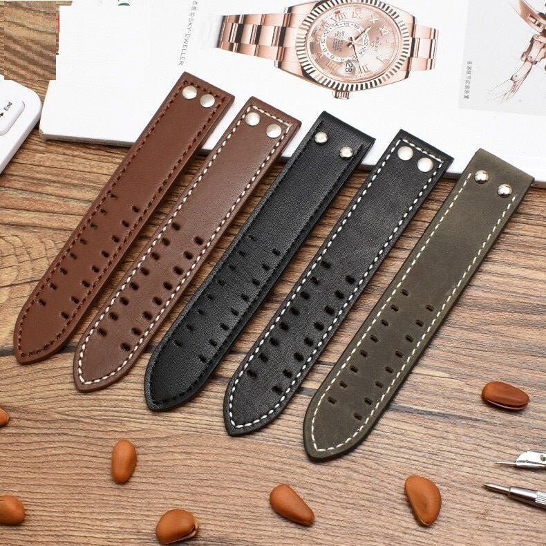Genuine Leather Watch Strap Fit For Hamilton Khaki Aviation H77755533 H77616533