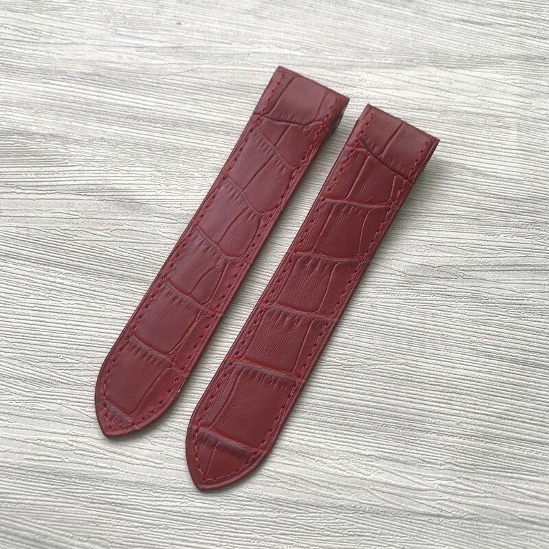 Genuine Leather Watch Strap Fit For Cartier Santos100 20mm 23mm Watch Band