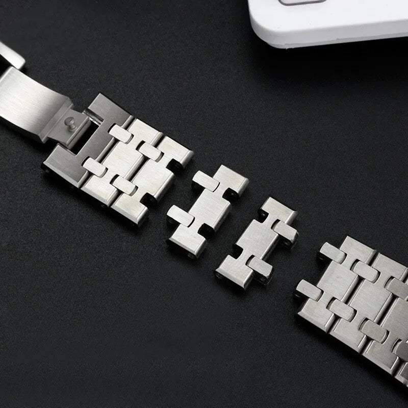 316L Steel Watch Strap for AP Royal Oak 15400 26331 15500 26mm 28mm Silver Band