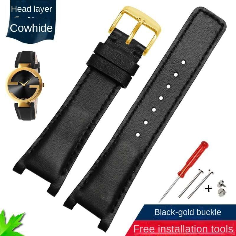 Genuine Leather Watchbands Fit For Gucci YA1332 YA1333 YA1335 Series Watch Strap