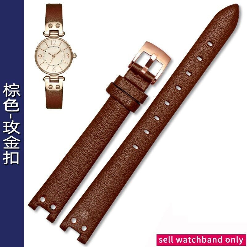 Genuine Leather Watch Straps Fit For Anne Klein Notch AK Simple Elegant Belts