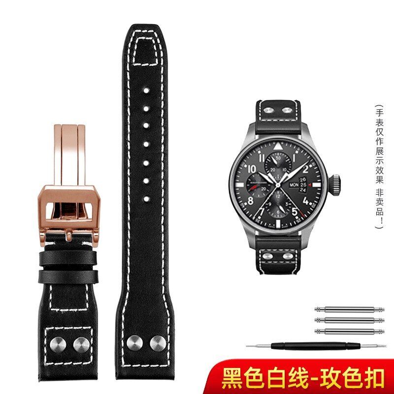 Genuine Leather Watch Band Fit For IWC PILOT Mark 21mm 22mm Strap Accessories