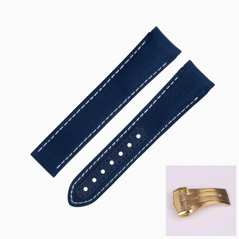 Nylon Leather Watch Strap For Omega Seamaster Planet Ocean 19-22mm Canvas Band