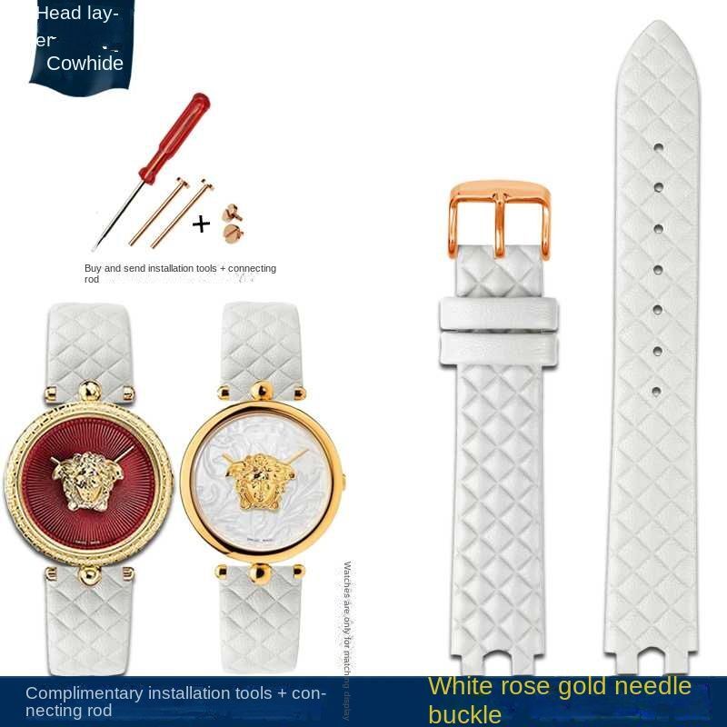 Genuine Leather Watchband Fit For Versace Palazzo Medusa VECQ00218/518/318 Strap