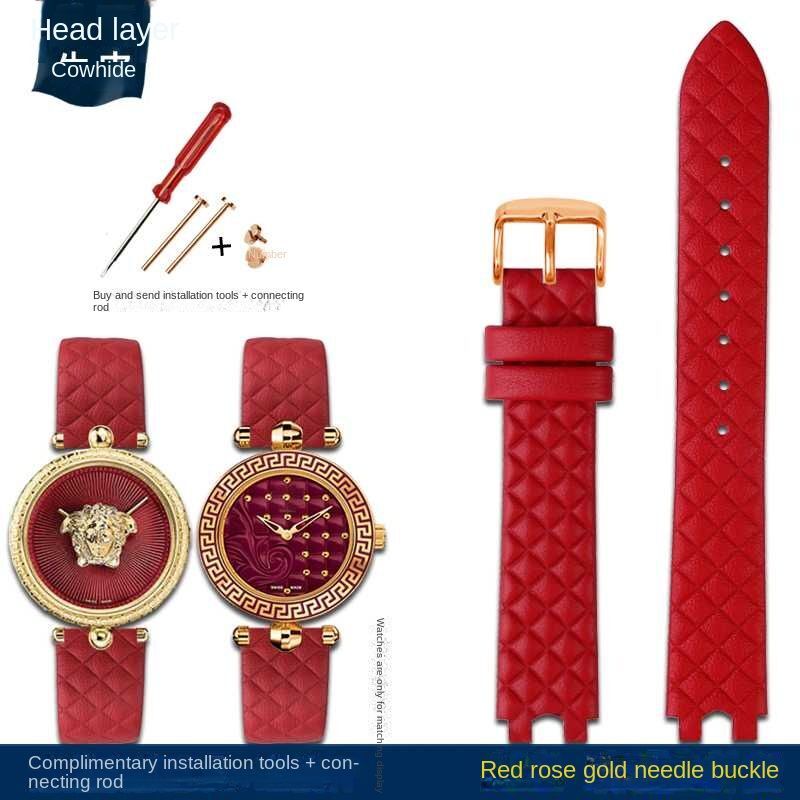 Genuine Leather Watchband Fit For Versace Palazzo Medusa VECQ00218/518/318 Strap