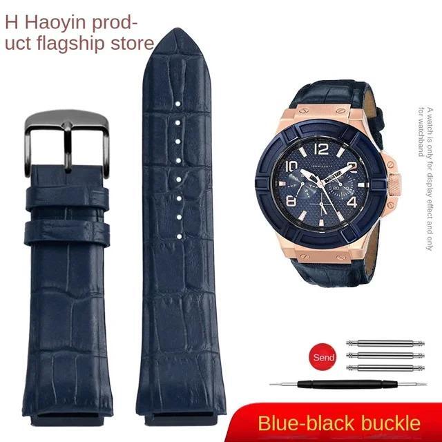 Genuine Leather Watchband For GUESS W0040G3 W0247G3 W0040G7 Series Strap 22mm
