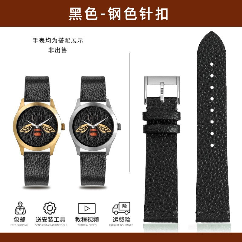 Genuine Leather Watchbands For Gucci YA126497 YA126451 Series Watch Strap 20mm