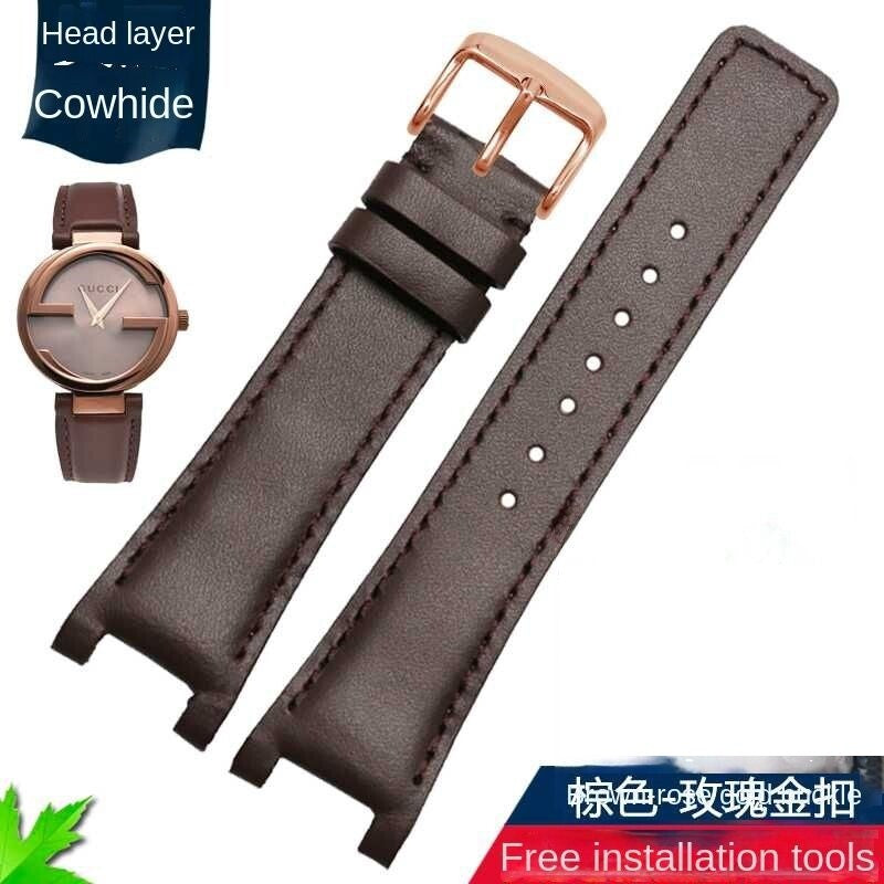 Genuine Leather Watchbands Fit For Gucci YA1332 YA1333 YA1335 Series Watch Strap